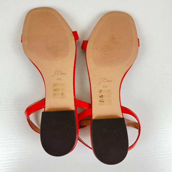 NEW J. Crew Hazel Ankle Strap Sandals in Red Patent Leather - Picture 10 of 13